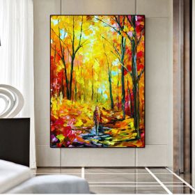 Modern Abstract abstract forest Gold Foil tree Oil Painting large hand painted Abstract Painting Canvas For Home Decoration (size: 60x90cm)