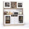 VOWNER Pantry Cabinet, Kitchen Storage Cabinet, Freestanding Buffet Hutch with Pegboard, Cup Holder, Power Outlet, 4 Doors & 3