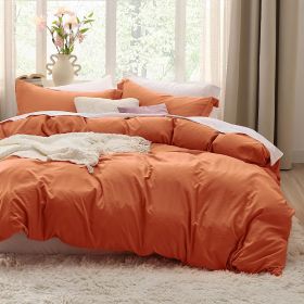 Bedsure Duvet Cover King Size - Soft Prewashed King Duvet Cover Set, 3 Pieces, 1 Duvet Cover 104x90 Inches with Zipper Closure a (Color: BurntOrange, size: Twin(68x90))