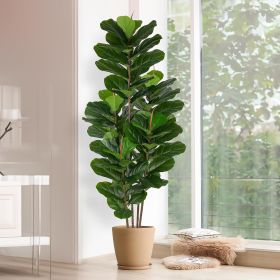 Artificial Fiddle Leaf Fig Tree, Tall Fake Tree with Pot, Faux Plants Indoor, Realistic Fake Plants Decor for Home Decor Indoor (Color: 6 FT Big)