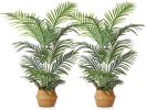 Artificial Plants for Home Decor Indoor Faux Palm Trees in Pot Fake Tropical Plants for Housewarming Gift 2Pack