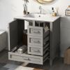 30" Bathroom Vanity , Modern Bathroom Cabinet with Sink Combo Set, Bathroom Storage Cabinet with a Soft Closing Door and 3 Drawers, Solid Wood Frame