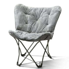 Comforts Adult Folding Butterfly Chair (Color: GRAY)