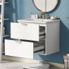 Modern 24-Inch Wall-Mounted Bathroom vanity with 2 Drawers, Ideal for Small Bathrooms