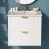 Modern 24-Inch Wall-Mounted Bathroom vanity with 2 Drawers, Ideal for Small Bathrooms