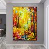 Modern Abstract abstract forest Gold Foil tree Oil Painting large hand painted Abstract Painting Canvas For Home Decoration