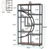 Bookshelf Industrial 5 Tier Etagere, Freestanding Display Shelf Storage Organizer with 9-Open for Living Room, Bedroom Bookcases