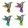 1pc/4pcs, Metal Hummingbird Wall Art Decor, Metal Birds Outdoor Wall Sculpture Decoration Hanging, Room Decor, Home Decor, Wedding Decor