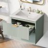 Modern 24-Inch Wall-Mounted Bathroom vanity with 2 Drawers, Ideal for Small Bathrooms