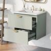 Modern 24-Inch Wall-Mounted Bathroom vanity with 2 Drawers, Ideal for Small Bathrooms