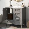 30" Bathroom Vanity , Modern Bathroom Cabinet with Sink Combo Set, Bathroom Storage Cabinet with a Soft Closing Door and 3 Drawers, Solid Wood Frame