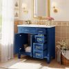 36-inch Bathroom Vanity with Resin Sink, Modern Bathroom Cabinet, Featuring Two Soft Close Doors and Four Drawers