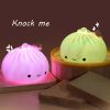 1pc Cute Dumpling Night Light, Silicone Cute Bun Lamp With Touch Control, Kawaii Nursery Light For Room Bedroom Home Decor