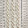 Cotton Printed Curtain Panel with Chenille Stripe and Lining(Only 1 Pc Panel)