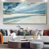 Hand Painted Oil Paintings Abstract Seascape Painting Beach Ocean  Living Room Hallway Luxurious Decorative Painting